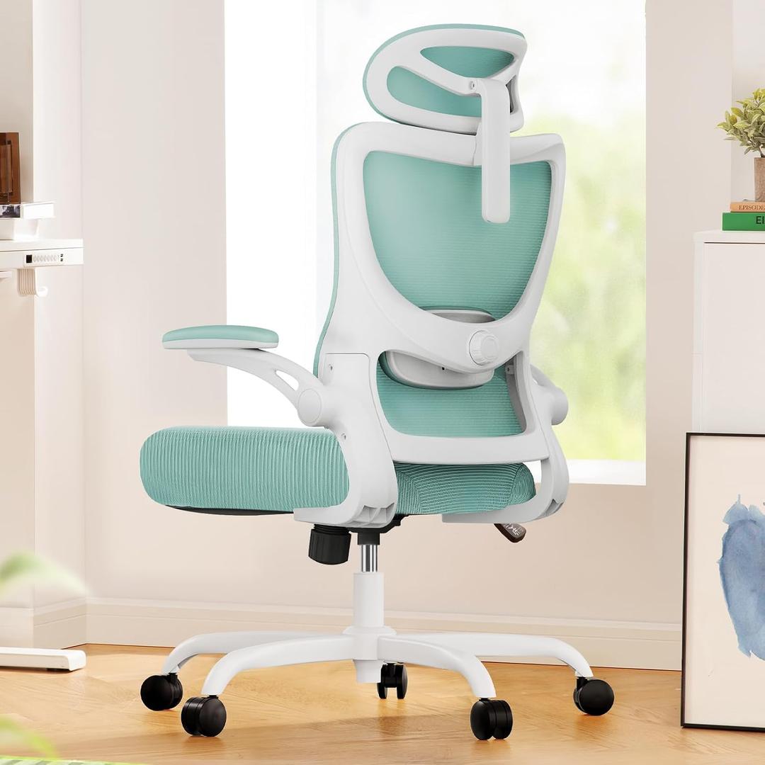 Marsail Ergonomic Office Chair: Office Desk Chair with High Back Mesh and Adjustable Lumbar Support Rolling Work Swivel Task Chairs with Wheel 3D Armrests and Headrest, 46.06 Inches X 23.62 Inches X 22.83 Inches