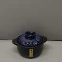 CHPINDAM 1.7 Quart Ceramic Casserole, with Lid Ceramic Pot, Heat-Resistant Round Stew, Soup Pot for cook bibimbap, soup, rice, stew, casserole (Blue1.7QT)