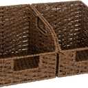 StorageWorks Wicker Baskets for Organizing, Pantry Organizers and Storage, Round Paper Rope Storage Basket for Pantry Shelves, Kitchen Counter, Brown, 2 Pack