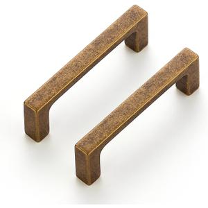 Ravinte 20 Pack Solid 3 Inch Kitchen Square Cabinet Handles Antique Brass Pulls Drawer Pulls Kitchen Cabinet Hardware Handles