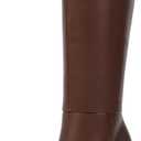 Knee High Boots Women Pointed Toe Chunky Heel Fall Tall Boots Side Zipper Long Boots for Women (9.5, Brown Pu)