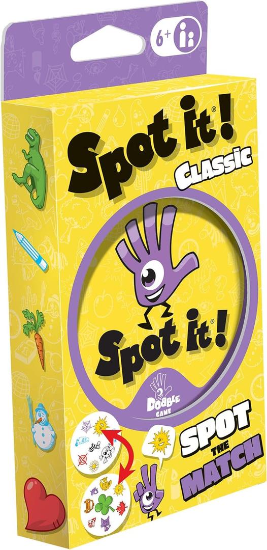 Spot It! Classic Card Game (Eco-Blister)| Matching Game | Fun Kids Game for Family Game Night | Travel Game for Kids | Great Gift | Ages 6+ | 2-8 Players | Avg. Playtime 15 Mins | Made by Zygomatic