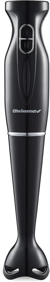 Elite Gourmet EHB3201 Immersion Hand Blender 300 Watts 2 Speed Mixing with Detachable Blades, Detachable Wand Stick Mixer, Smoothies, Baby Food, Soup, Charcoal Black