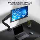 Single Monitor Arm Mount for 13-32 Inch Screens | Gas Spring Adjustable Stand VESA 75x75/100x100, Clamp & Grommet Base, Holds Up to 20 lbs LCD Monitors, Ergonomic Desk Mount