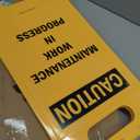 SmartSign 25 x 12 inch Caution - Attendant Cleaning Restroom Two-Sided Folding Floor Sign with Falling Symbol, Portable and Lightweight A-Frame, Easy Grip Handle, Plastic, Black and Yellow