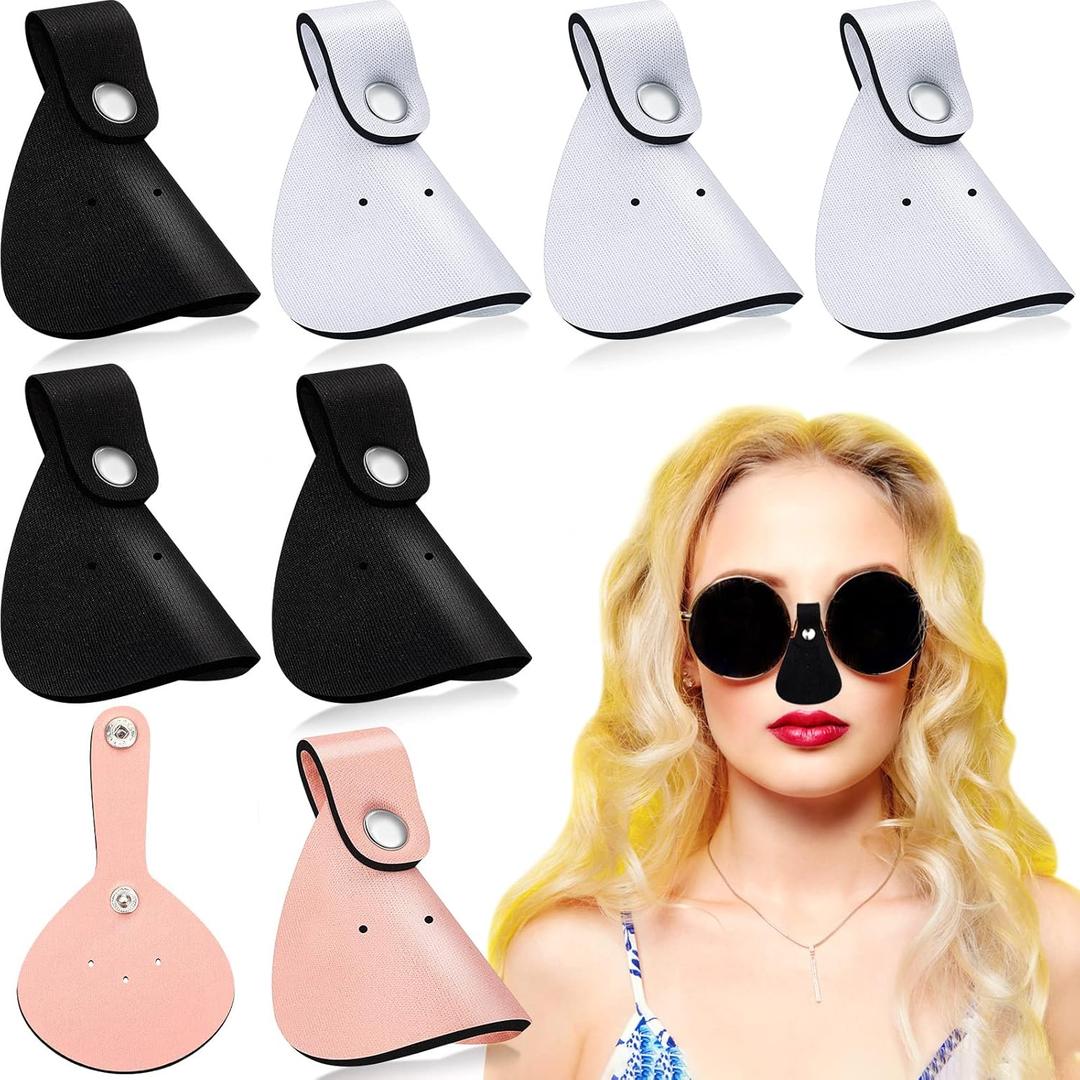 Charniol 8 Set Nose Sun Protection Nose Protector UV Eye Patch for Glasses Sunlight Men Women Sports, 3 Colors