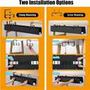 Oxford Cloth Under Desk Cable Management Tray,No-Drill 36" Desk Cable Management Organizer with Clip/Screw Installation,Fabric Cable Management for Home,Office & Gaming Computer(Black)