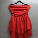 PRETTYGARDEN Women's Summer Strapless Flowy Mini Dresses (M, Red)