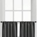 2 PCS Solid Color Blackout Short Curtain, Modern Minimalist Window Curtain For Living Room, Bedroom, Kitchen And Other Decor, Size 43x45.5"