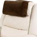 Neck Pillow for Recliner, Memory Foam Non-Slip Head Neck Support Pillow for Sitting, Chair, Couch, Sofa, Adjustable Velvet Headrest Cushion, Brown