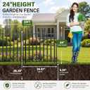 No Dig Decorative Garden Fence, 24in(H)×22ft(L), 10 Panels with Gate