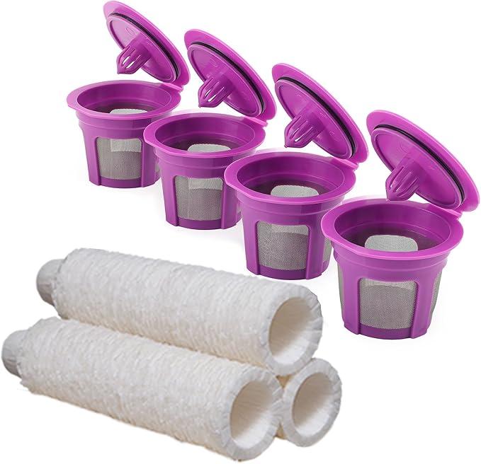 Irmidi 3 Pack Reusable K Cup Coffee Pods with100 Count Disposable Coffee Filters,Compatible with Keurig Single Serve 1.0 and 2.0