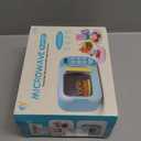 Microwave Toys Kitchen Play Set with Light Sound,Kids Pretend Play Electronic Oven with Play Food and 6 Color DIY Play-Dough for Children Ages 3+ Years (Blue)