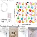 Easter Shower Curtain 72x72 inch Colorful Easter Eggs Bath Curtain Decoration with 12 Hooks Spring Bathroom Home Decor