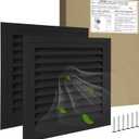 20"*20" Gable Vent,Aluminum Alloy Wall Vent Shed Vents,with Removable Strainer and 180 Degree Opening Angle.Ideal for Attic,Shed,Garage,Play House,Coop.[Inside Dimensions:17.7"w X 17.7"h]-Black 2 Pack