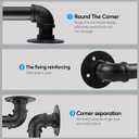 Rectoo Pipe Stair Handrail, 3 Ft Metal Staircase Handrail, Black Galvanized Industrial Iron Hand Rail for Indoor & Outdoor Wall Mount Support, Wall Hand Railing,Safety Handle, Steps Baluster(HR01)