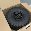 4.10/3.50-4 Tires 6-Ply and Inner Tubes,RUTU 2 Pack 4.10-4 Replacemnt Tire Wheel for Go Kart Lawn Movers Garden Trailer Cart Wheelbarrow Hand Truck