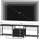 YATINEY TV Stand with Power Outlet Up to 75 Inch, Entertainment Center with 2 Fabric Drawers, TV Console Table with Open Storage Shelves for TVs, Cable Management, for Living Room, Bedroom, DS18UBBY1, 70.9"L x 11.8"W x 21.6"H