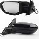 Dasbecan Left Driver Side Door Mirror Compatible with Honda Civic 2016-2021 Power Glass Non-Heated Manual Folding Paint to Match Replaces 76258TBAA02ZA HO1320283 Black 3Pins (For US Built Models)