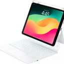 ZENLU iPad 9th Generation Case with Keyboard Detachable, Rugged Protective Shell, Multi-Touch Trackpad, Pen Holder, Vertical Stand, Backlit Keyboard for 10.2" iPad 7 8 9 Gen, Pro 10.5", Air3 (White)