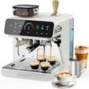 Ollygrin 20 Bar Espresso Machine with Grinder, Espresso Maker with 19 Grinding Settings, Coffee Machine with Pressure Gauge, 94.7Oz Removable Water Tank for Latte & Cappuccino