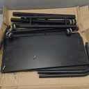 Mind Reader Standing Desk, Adjustable Height Laptop Workstation, Portable Rolling Desk on Wheels, Two-Tier Metal Frame, Black