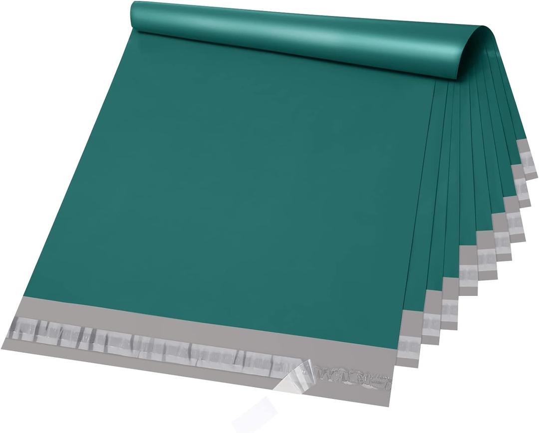 Fuxury Poly Mailers 14.5x19 Inch 50 Pcs, Waterproof Shipping Bags for Clothing, Strong Adhensive Shipping Envelopes for Small Business, Self Seal Mailers Poly Bags Mailing Envelopes Forest Green
