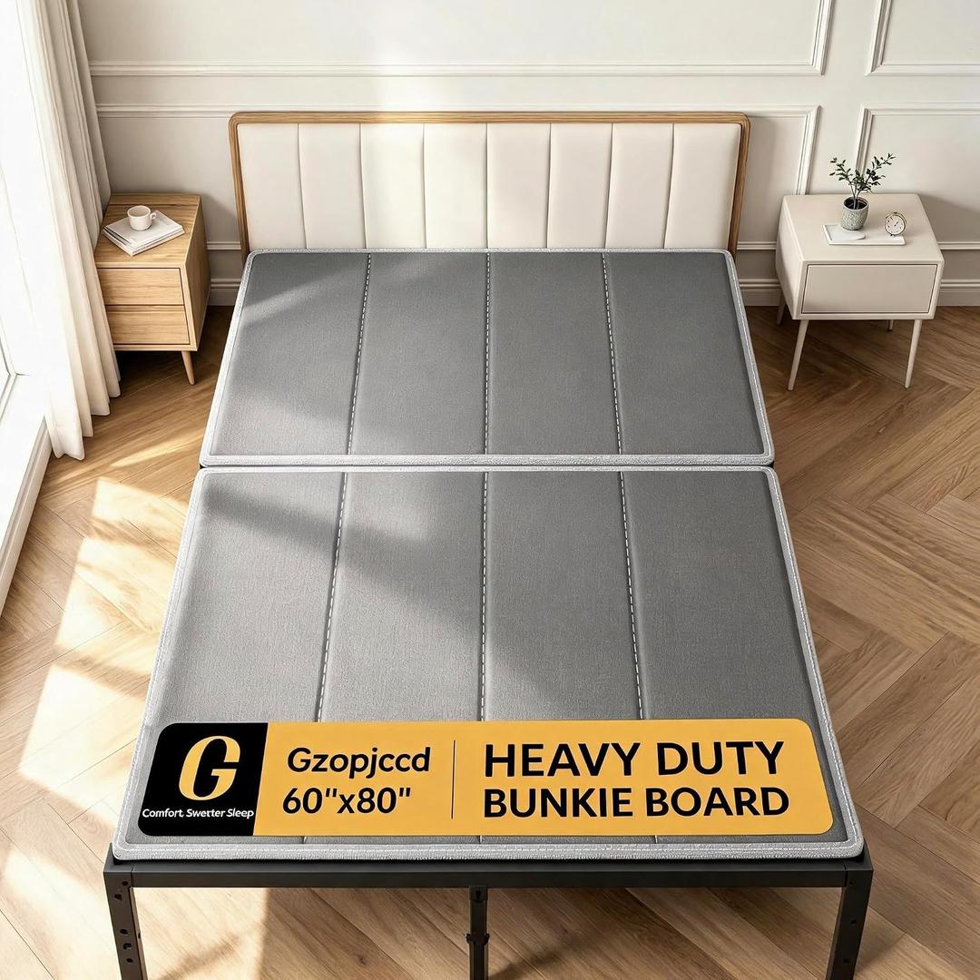 Heavy-Duty Bunkie Board 10 Millimeters Heavy-Duty Non-Slip, Non-Collapse Bed Frame Support Board, Suitable for Platform Beds, Sofa Beds, Bed Fra (Queen (60x80''))