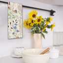 Wildflower Floral Fall Kitchen Towels Set of 2  16x24 Inches Dish Towels, Drying Cloth Hand Towels for Farmhouse Kitchen Bathroom, Seasonal Decorative Linens (017)