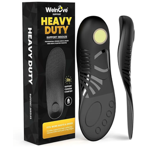 220+ lbs Heavy Duty Arch Support Insoles - Welnove Plantar Fasciitis Insoles with High Arch Support Orthotic Inserts for Flat Feet Standing All Day Work Boot Insoles for Women 14-15 and Men 12-13.5