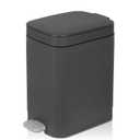 rejomiik Small Bathroom Trash Can with Lid Slim Soft Close Garbage Can Step Wastebasket Container Trash Bin for Office Bedroom Kitchen Living Room (1.9 Gallon Dark Gray)