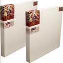 Masterpiece Z2DU-2028 3D Pro 2.5" Deep Vintage L22U Belgian Linen 12.0 oz Acrylic Primed Linen Stretched Canvas 20" x 28" White 2 Pack