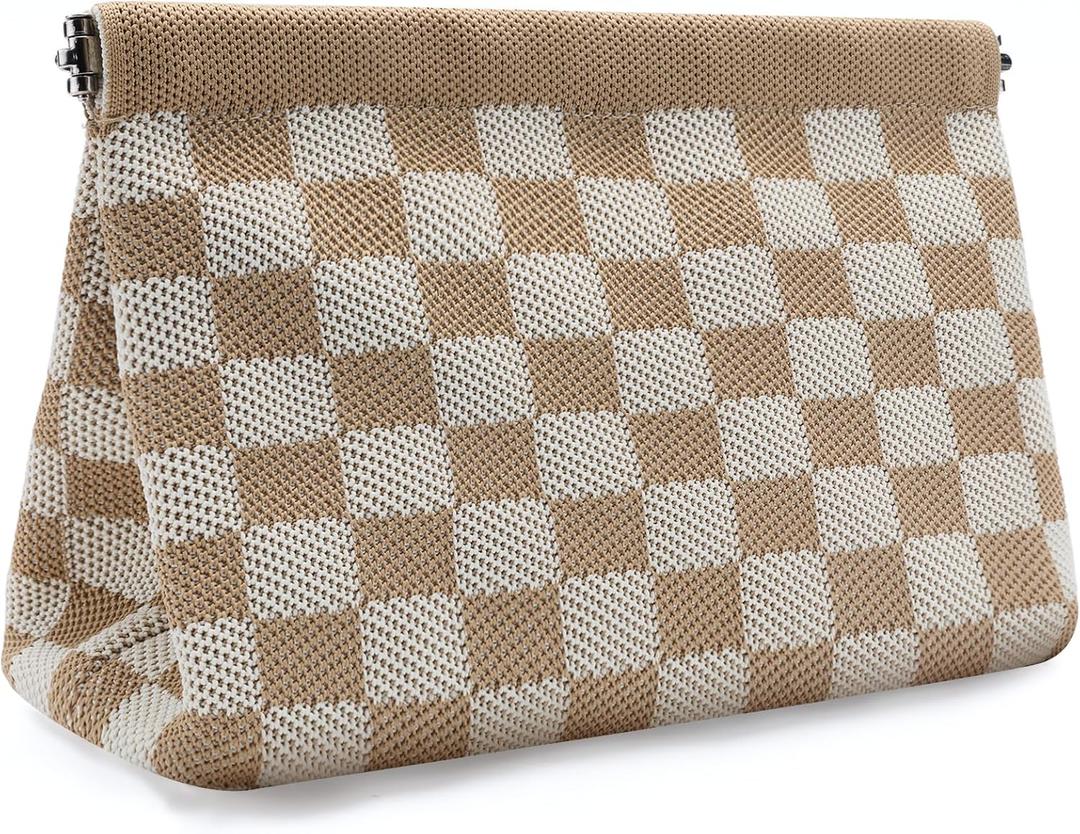 Small Makeup Bag for Purse,Cute Travel Makeup Pouch, Perfect Cosmetic & Toiletry Bag for Women, Lipstick Case & Brush Holder, Mini Vanity Organizer(LA_Light Brown-Beige)