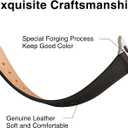 STIROLL Slim Leather Bands Compatible with Apple Watch Band 38mm 40mm 41mm 42mm(Series 11 10), Top Grain Leather Watch Thin Wristband for iWatch SE 9 8 7 6 5 4 3 2 1 (Black Starlight Silver)
