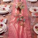 3 Pcs Red Gingham Table Runners 27 x 71 Inch White Red Checkered Organza Table Runner for Picnic Birthday Party Wedding BBQ Kitchen Baby Shower Home Farmhouse Dinner Decor