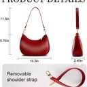 Shoulder Bags for Women Leather Cute Hobo Tote Handbag Under the Arm Purses Mini Clutch Purse with Zipper Closure (Red)