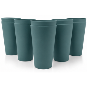 KX-WARE 32-ounce Plastic Tumblers Large Drinking Glasses, Set of 13 Green - Unbreakable, Dishwasher Safe, BPA Free