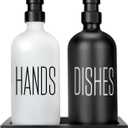 Kitchen Soap Dispenser Set with Silicone Tray, Premium Glass Hand and Dish Soap Dispenser Set for Kitchen Sink, Rustproof Stainless Steel Pump, Modern Kitchen Dcor & Versatile Gift for Any Occasion
