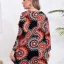 BELAROI Plus Size Tops for Women Fall Tunic Tops to Wear with Leggings 3/4 Sleeve Casual Swing Loose T Shirts Blouse S-5X (Red, XXL)