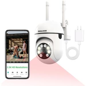 Security Cameras Indoor Wireless,WiFi Cameras for Home Security,Auto Tracking Light Alarm & Color Night Vision,Two-Way Audio, Plug-in Cable,SD/Cloud Storage (1PACK)