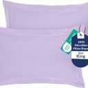 Royale Linens Pillow Shams 2 Pack King Size 20x36 Inch - Brushed 1800 Microfiber - Bed Pillow Shams, Wrinkle Resistant Super Soft and Cozy - Back Overlap Closure - Oxford Pillowcase (King, Lavender)