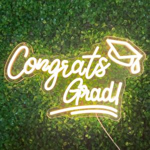 Congrats Grad Neon Sign, LED Neon Light for Graduation Party Decoration, Congrats Grad Sign, Congrats Led Sign for Class of 2025 Graduation Decorations Room Dorm Backdrop Celebration Gifts 17"10.1"