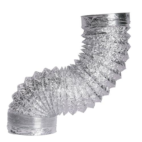 Empava 6 Inch 6.5 FT Flexible Aluminum Air Duct, High-Temperature HVAC Exhaust Vent Hose for Dryer, Bathroom, Kitchen, Grow Tent, Inline Fan, Range Hood, Venting Tube Without Clamps