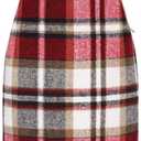 WIFFGO Womens Plaid Skirt 2025 Fall Dress Winter High Waisted Mini Wool Bodycon Pencil A line Dresses Outifts M
