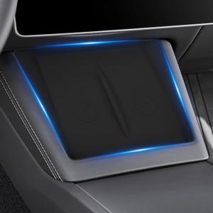 frani Center Console Silicone Mat Designed for Tesla Model 3 Highland Refresh,Non-Slip Design Tesla Model 3 Accessories 2024 2025 2026 Black