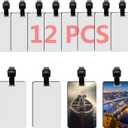 12 pcs Sublimation Luggage tag Blanks White Blank Travel Bag Baggage Tags with Strap Double Sided MDF Suitcase Label Tag with Slots