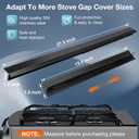 2PCS Kitchen Stove Counter Gap Covers, Stainless Steel Stove Gap Guard, Cooktop Trim Kit, Stove Gap Guards, Oven Gap Filler, Heat Resistant & Effectively Protect Stove Gap Filler(13.8"-27.5" Black)