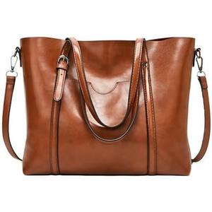 PU Leather Women Tote Bag - Soft Vintage Shoulder & Top Handle Purses, Fashion Large Capacity Everyday Handbags