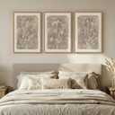 3 Piece Framed Neutral Botanical Wall Art Set, Large Farmhouse Floral Canvas Prints Paintings, Minimalist Wildflower Plant Artwork Decor for Living Room Bedroom Dining Room 16x24 Inch, 16W" x 24H"x3Pcs