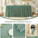 2 Packs Sage Green Tableclothes for 6 Foot Rectangle Tables, Wrinkle Free Fitted Table Cloth 6ft Stretch Table Cover with Skirt for Parties Weddings Birthday Banquet Baby Shower